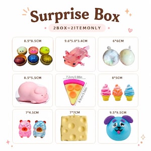 2-delad Squishy Mystery Box – Slumpmässig söt Squishy-överraskningsleksak, lika chans blindbox för stresslindringskoj