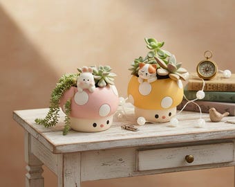 Pilz Stiftehalter | Kawaii Cartoon Tier Schreibtisch Organizer