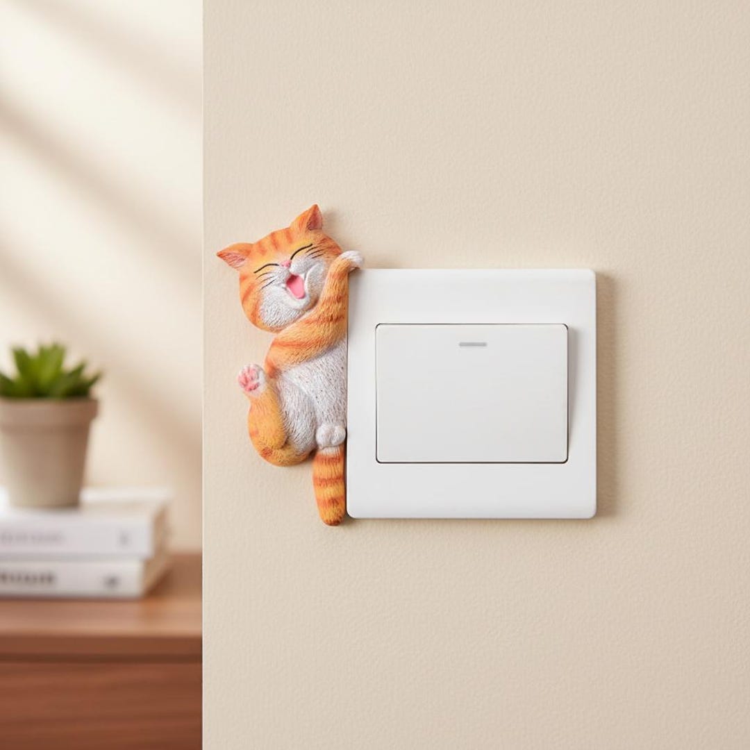 3D Cat Switch Plate Cover – Resin Adhesive Wall Decor - Etsy