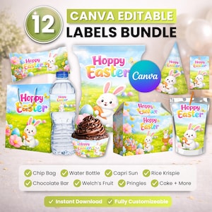 Kit de Páscoa 12 em 1 para Festa, Sacola de Salgadinhos de Páscoa, Lembrancinha de Aniversário, Lembrancinha de Aniversário, Festa de Aniversário, Lembrancinha de Festa, Embalagem para Sacola, Modelos para Festa de Páscoa