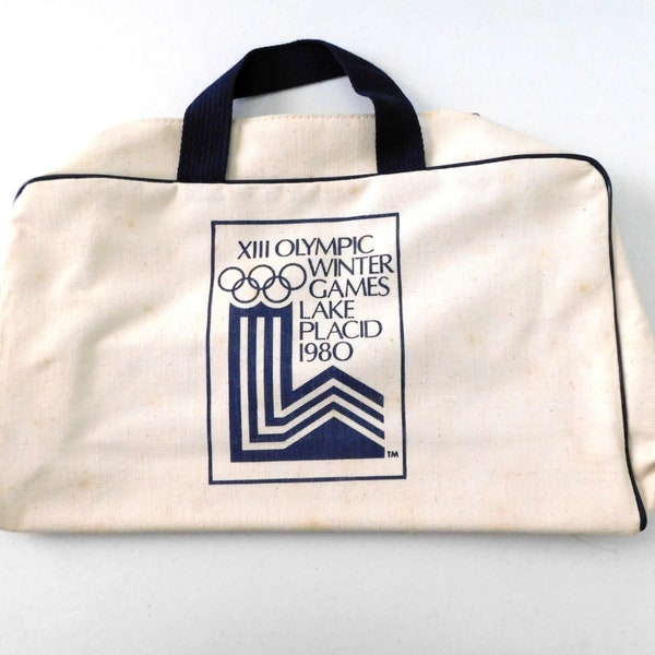 Lake Placid Olympics Canvas Tote Bag 1980