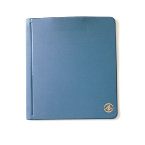 American Airlines Portfolio Clipboard with Stationery 1960s Gilt Logo on Blue Vinyl with Inside Clip and Pocket Document Holder