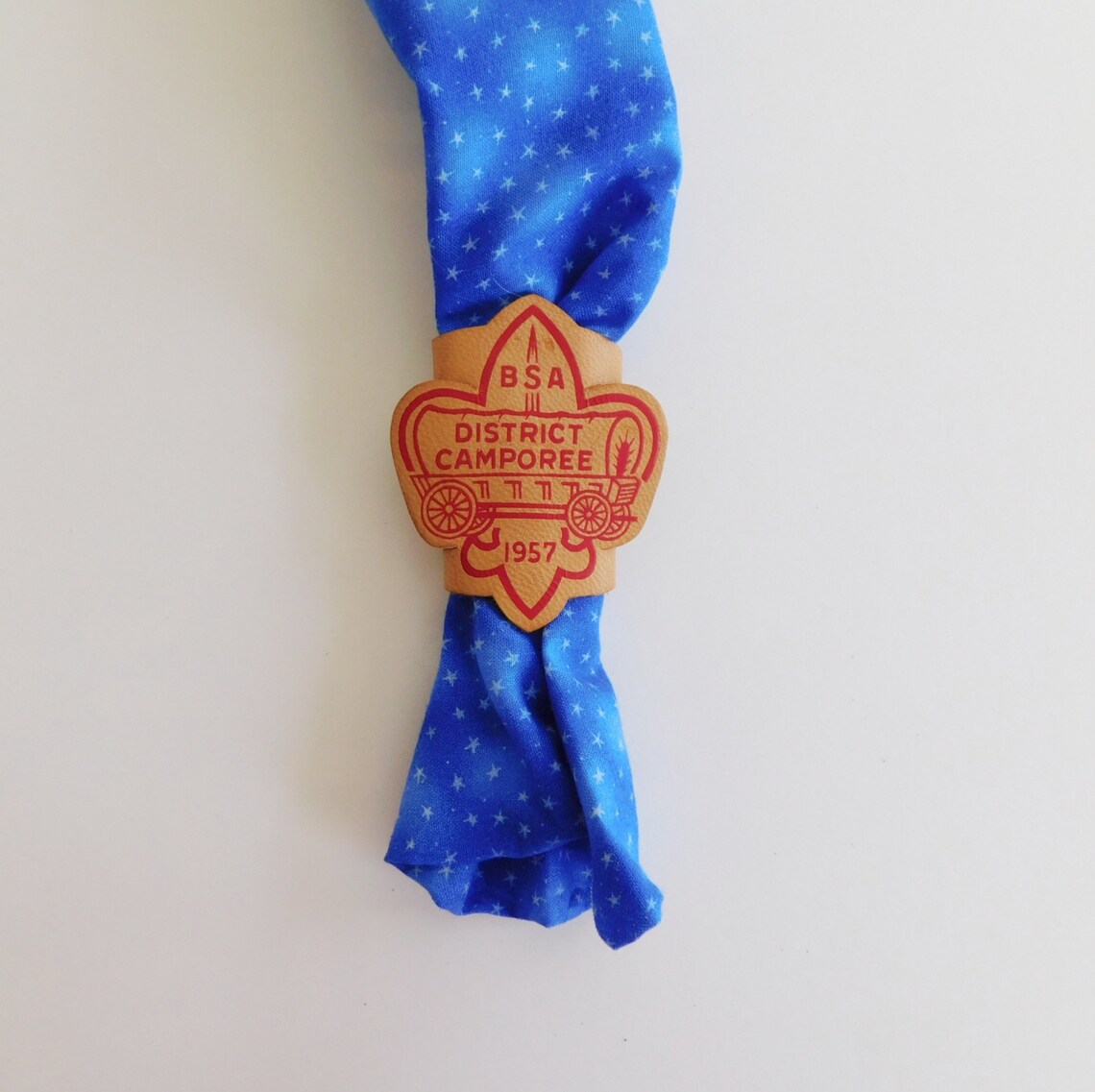 Vintage Boy Scout Neckerchief Slide Leather 1957 Etsy