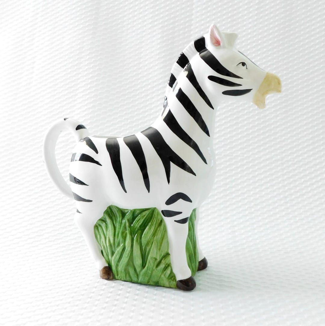 Pitcher Zebra Vintage Zebra Pitcher or Vase 10 Inch Ceramic 1 Quart Capacity - Etsy
