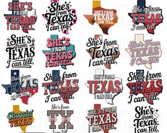 20 She’s From Texas PNG Bundle, Texas Independence Day PNG, Choosing Texas Graphic, Western Cowgirl Texas Girl Shirt, Sublimation Designs