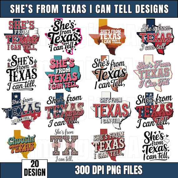 20 She’s From Texas PNG Bundle, Texas Independence Day PNG, Choosing Texas Graphic, Western Cowgirl Texas Girl Shirt, Sublimation Designs