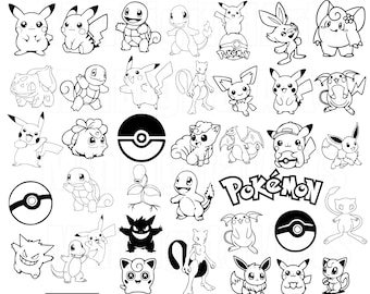 40 Mega Pokemon Bundle, Pikachu Png, Pikachu Png, Shirts, Pokeball Layered SVG, Cricut Schnitt Dateien, Eps Dxf Png Jpg Dateien, digitaler Download