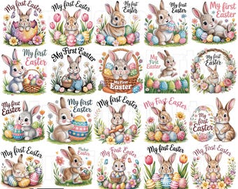 My First Easter PNG, Baby Girl First Easter Bunny PNG, My 1st Easter Png, Cute Bunny Easter Png, Baby Easter Shirt Design, Digital Download