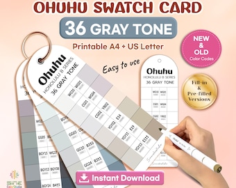 Ohuhu Gray Tone Swatch Card • Honolulu B Series (PDF)