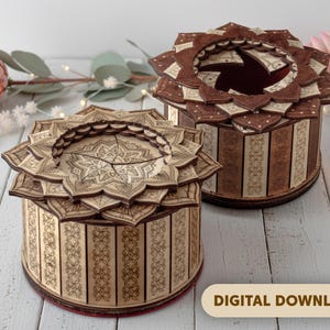 Iris Mandala Box / Digital download laser cutting files