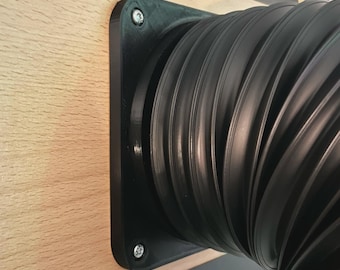 150mm Portable AC Hose Adapter | Twist-Lock Exhaust Flange with Grille (PETG 3D Print)