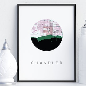 Chandler Arizona wall art, Chandler AZ art, Arizona poster, Chandler Arizona map wall art, Arizona map print, Arizona gifts, Chandler AZ map