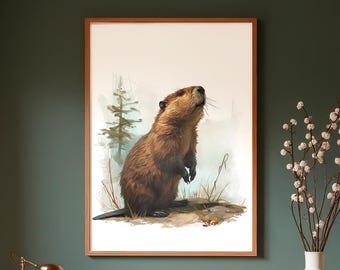 The Surveyor — Beaver Art Print | Oregon Beaver State Wall Art | Ember + Evergreen | Paperfinch
