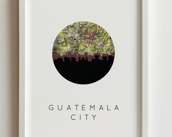 Guatemala City Skyline Art Print: Tropical Cityscape Wall Decor