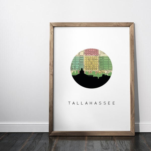 Tallahassee Map Etsy