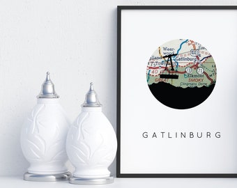 Gatlinburg poster, Tennessee wall art, Tennessee prints, skyline prints, city maps, minimalist map art, large wall art, TN home decor