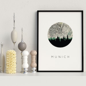 Munich print, Munich map art, Munich Germany gifts, Munich city map art, Munich poster, Germany map art, Munich art print, city art print