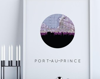 Port-au-Prince Print: Haitian Art Travel Poster, Island Decor