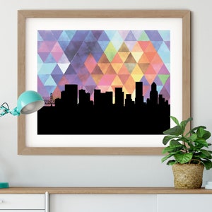 Portland Oregon Kunst, geometrische Portland Kunst, Portland Skyline Kunst, Stadt Skyline Druck, geometrische Oregon Kunst, Portland Home Dekor, ODER Geschenke
