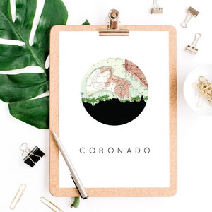 Coronado Island decor, Coronado California wall art, San Diego wall art, Coronado Hotel poster, Coronado Island art print, California