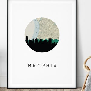 Memphis art, Memphis skyline, Memphis map, Memphis print, Memphis Tennessee art, Memphis poster, city skyline print, map art