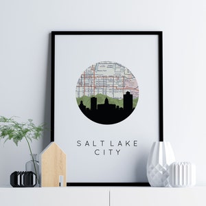Salt Lake City maps, Salt Lake City print, Salt Lake City, Utah map art, Utah art print, Utah print, travel poster, Utah home decor