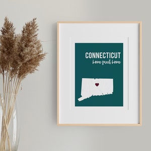 Connecticut art | custom Connecticut wall art | Connecticut map print | personalized state map art