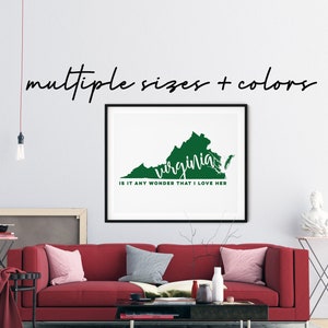Virginia home decor, Virginia art print, Richmond Virginia art, Norfolk Virginia sign, Chesapeake Virginia print, Virginia wall art
