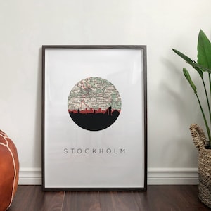 Stockholm poster, Stockholm Sweden print, Sweden travel print, Swedish wall art, Stockholm travel poster, city illustration, city map art