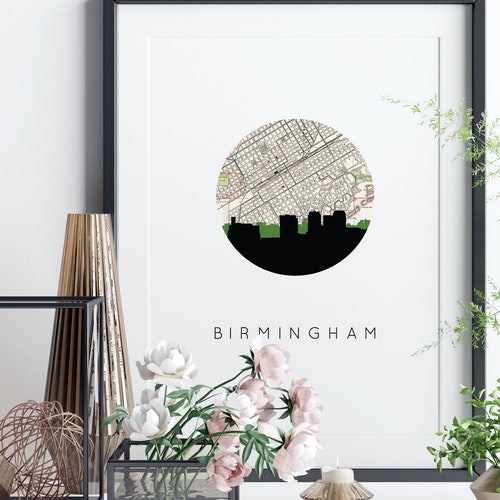 Birmingham Art Print Alabama Skyline City Wall Art Print Etsy