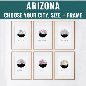 Phoenix southwestern decor, Arizona gifts, desert print, Arizona engagement gift, Arizona housewarming gift, southwestern print, map art,