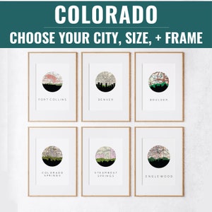 Colorado art, Colorado mountain wedding gift, Colorado Springs wall art, Colorado map wall art, Colorado housewarming gift, Aspen CO gift
