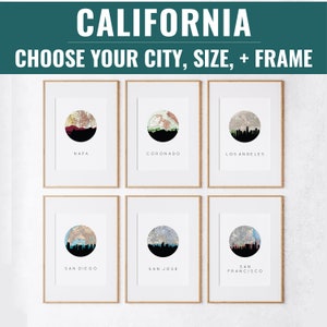 California Wall Art - San Francisco Print, San Diego & Los Angeles Maps, Perfect Gift for California Lovers, Home Decor