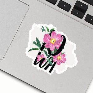 Iowa state sticker with Iowa state flower and Iowa silhouette - vinyl sticker with Iowa Prairie Rose