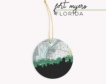 Fort Myers ornament, Ft Myers Beach ornament, Fort Myers Florida Christmas ornament, Florida souvenir, Florida beach gifts, Fort Myers gifts