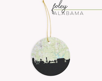 Foley Alabama Christmas ornament, Foley ornament, Foley gift, Foley Alabama gifts, gift for him, Foley map gift, Foley map, Foley AL decor