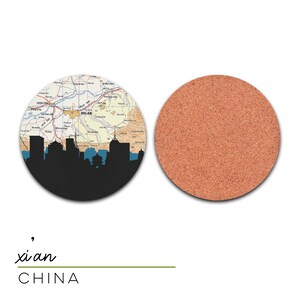 China coasters set, China coasters for drinks, Beijing coasters, China city map coasters, gift for travel lovers, Shanghai gift image 9