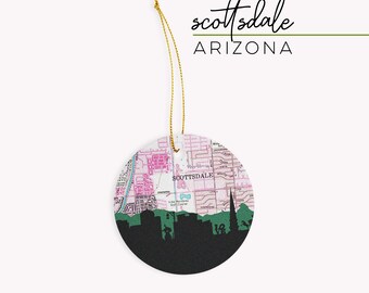 Scottsdale ornament, Scottsdale AZ gifts, Scottsdale AZ map gifts, Scottsdale Arizona map, Arizona Christmas ornament, Arizona ornament gift