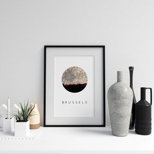 Brüssel Skyline Kunst, Brüssel Druck, Brüssel Karte Kunst, Brüssel Belgien Druck, Brüssel Reise Poster, Belgien Geschenke, Belgien Wandkunst