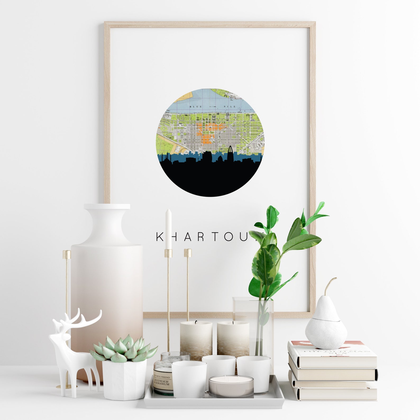 Khartoum Sudan map art Africa wall art Sudanese decor | Etsy