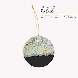 Kabul Afghanistan Map Ornament | Veteran Gift | Middle East Christmas Decor | Unique Military Keepsake