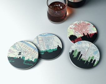 Georgia City Map Coasters | Athens, Atlanta, Savannah