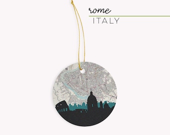 Rome Italy Christmas ornament, Rome map gifts, Rome Italy ornament, Rome ornament gifts, Italy Christmas gifts, Europe Christmas ornament