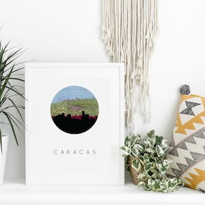 Caracas Venezuela wall art, Caracas map poster, Venezuela art print, travel poster, Caracas poster, oversized art print