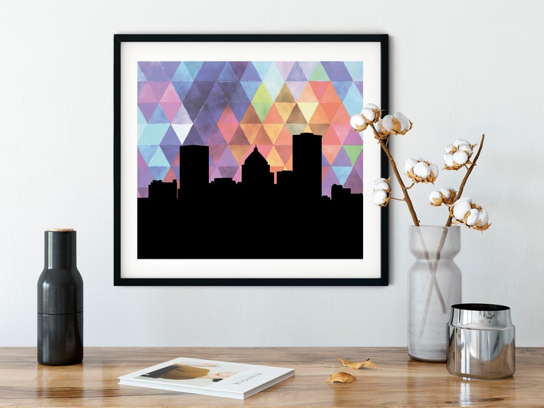 Rochester NY Skyline Print Rochester NY Wall Art Rochester Etsy
