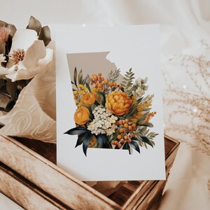 Georgia State Fall Wall Decor | Autumn Art Print, Southern Home Decor, Seasonal Georgia Art for Cozy Living Spaces