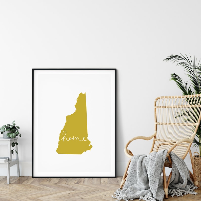 New Hampshire wall art New Hampshire art print New Hampshire Etsy