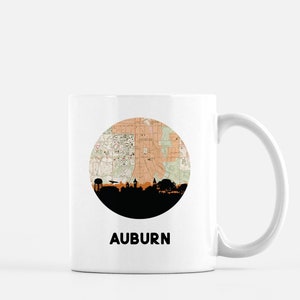 Auburn, Alabama mok, Auburn kunst koffiemok, Auburn cadeau, Alabama kaart mok, afstudeercadeau, college slaapzaal cadeau, cadeau voor hem, koffiemok cadeau