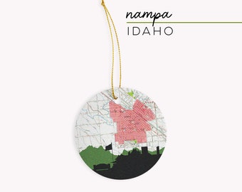 Nampa Idaho Christmas ornament, Idaho ornament, Idaho art, Idaho gifts, Idaho ornament, Nampa Idaho gifts, Idaho themed gifts, gift for him