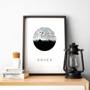 Dover DE wall art, Dover Delaware map poster, Dover DE gifts, city map art, Delaware wall art, Delaware gift, living room wall art, city map